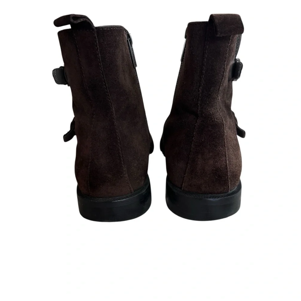 Calvin Klein Men’s Brown Suede Double Buckle Ankle Boots Size 12